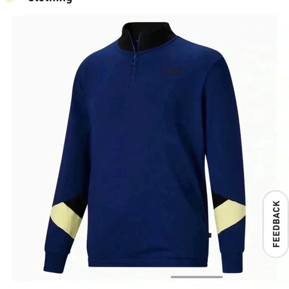 Puma athletic sweatshirt sweater Rebel Men's Fleece Half Zip Sweatshirt BT - Picture 1 of 5